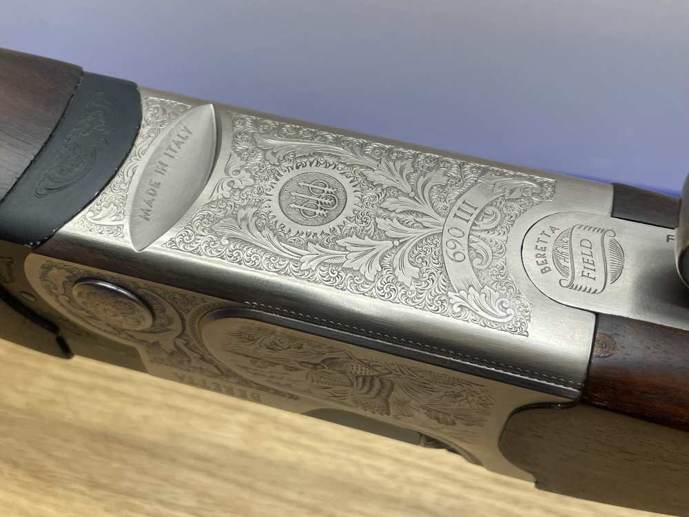 Beretta 690 Field III 12 GA 28" Blue *GORGEOUS GAME SCENE ENGRAVED O/U*-img-47