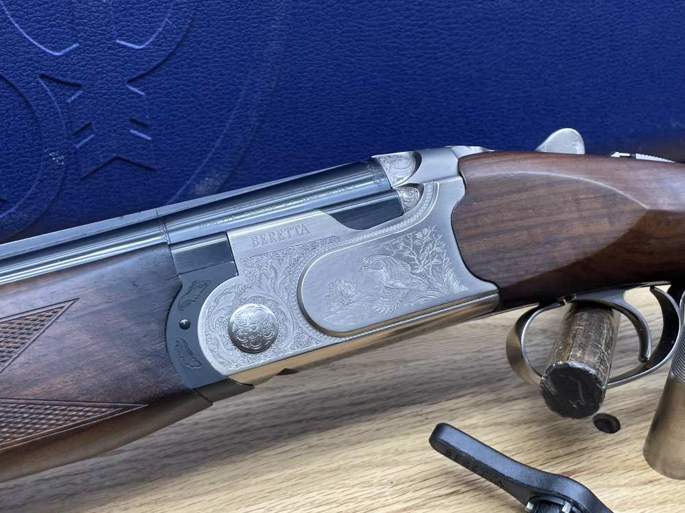 Beretta 690 Field III 12 GA 28" Blue *GORGEOUS GAME SCENE ENGRAVED O/U*-img-2