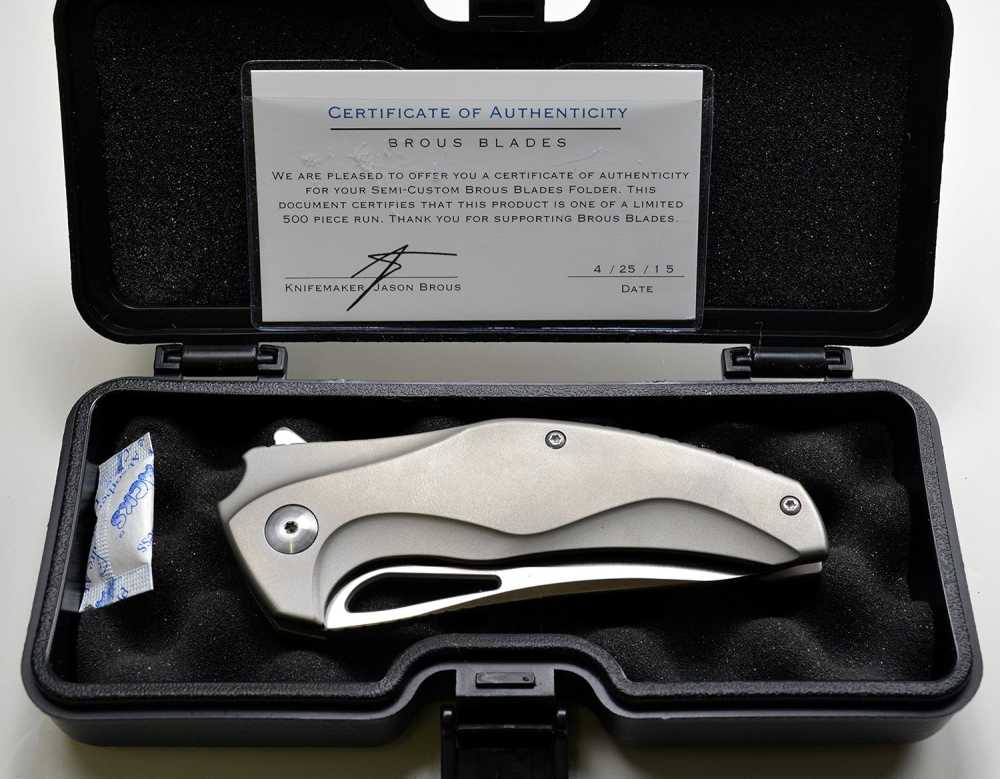 Brous Blades Exo Liner Lock Flipper Knife Titanium LIMITED EDITION!!!-img-4