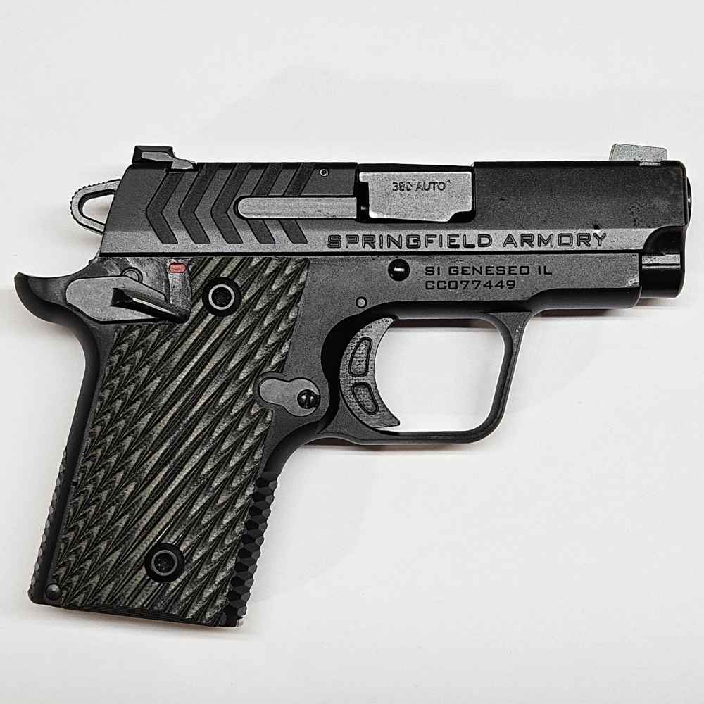 SPRINGFIELD 911 380 2.75" BLACK/GREEN G10 GRIPS 7R USED (14782)-img-0