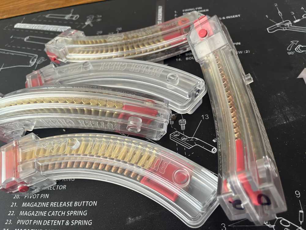 (5) Butler Creek 10/22 25 rnd mags with ammo and bonus sling-img-2