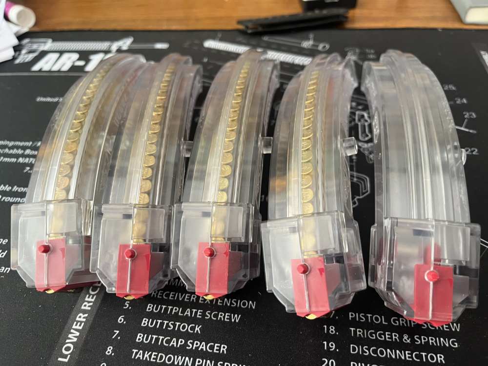 (5) Butler Creek 10/22 25 rnd mags with ammo and bonus sling-img-0