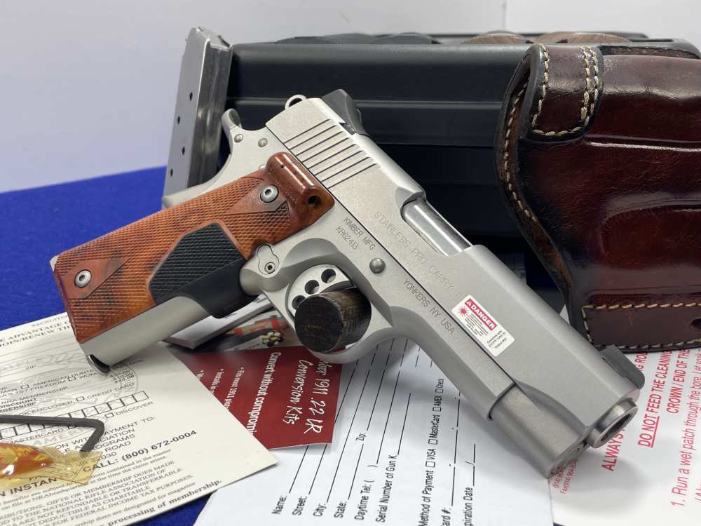 Kimber Stainless Pro Carry II .45 ACP 4" *CRIMSON TRACE RED LASER GRIPS*-img-44