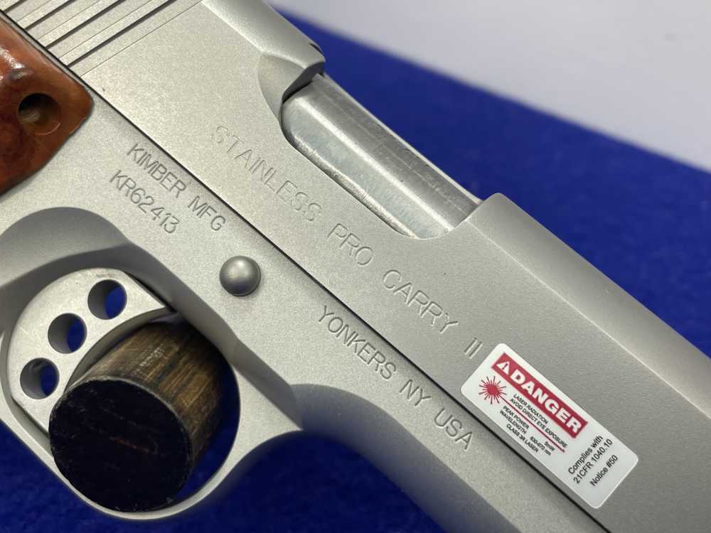 Kimber Stainless Pro Carry II .45 ACP 4" *CRIMSON TRACE RED LASER GRIPS*-img-21
