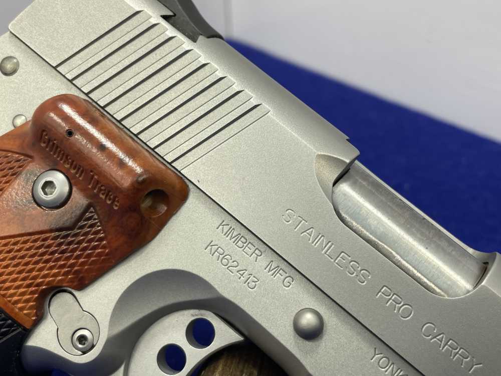 Kimber Stainless Pro Carry II .45 ACP 4" *CRIMSON TRACE RED LASER GRIPS*-img-20