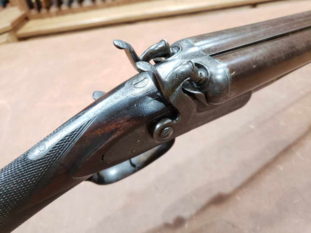 Antique JP Clabrough & Bros 12 Ga SxS Side Lever Hammer Shotgun 30" Bbls-img-4