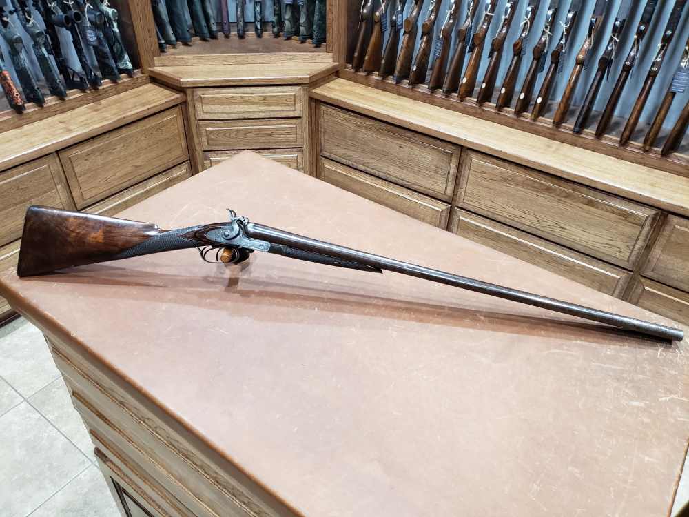 Antique JP Clabrough & Bros 12 Ga SxS Side Lever Hammer Shotgun 30" Bbls-img-0