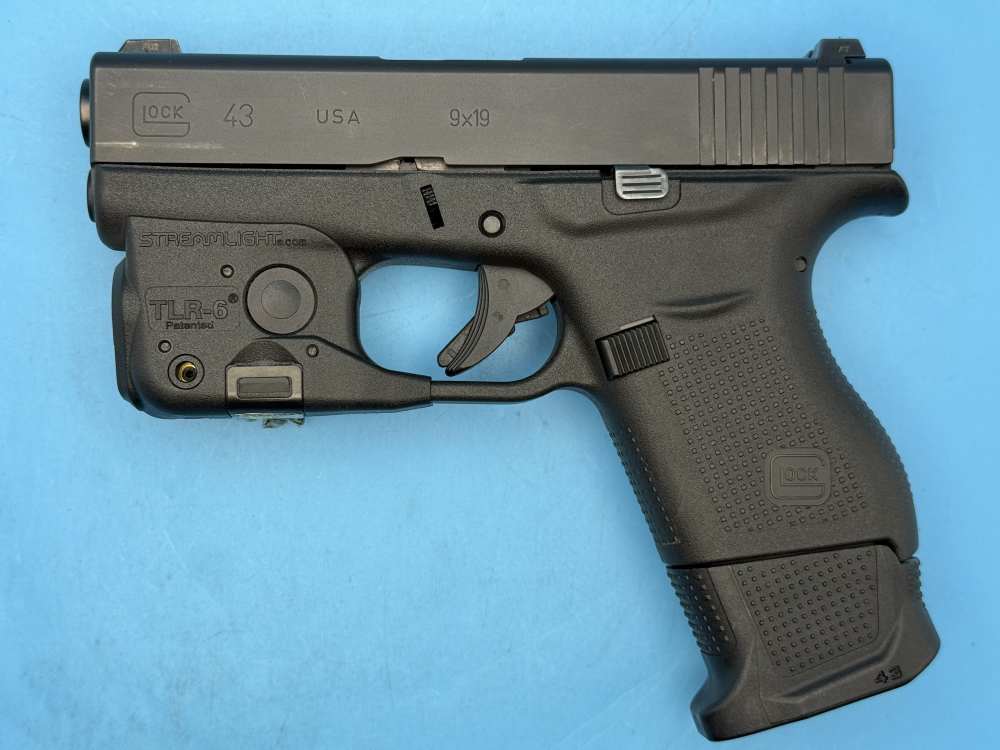 Glock 43 9mm Slimline Subcompact G43 Police Trade In GNS Streamlight TLR-6 -img-5