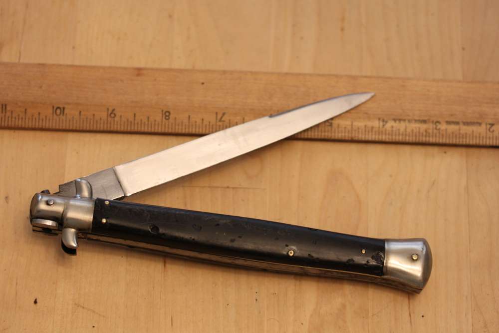 Long Italy rostfrei horn automatic knife-img-5