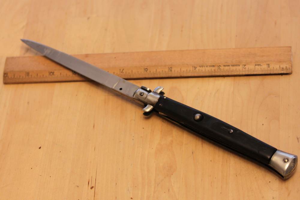 Long Italy rostfrei horn automatic knife-img-0