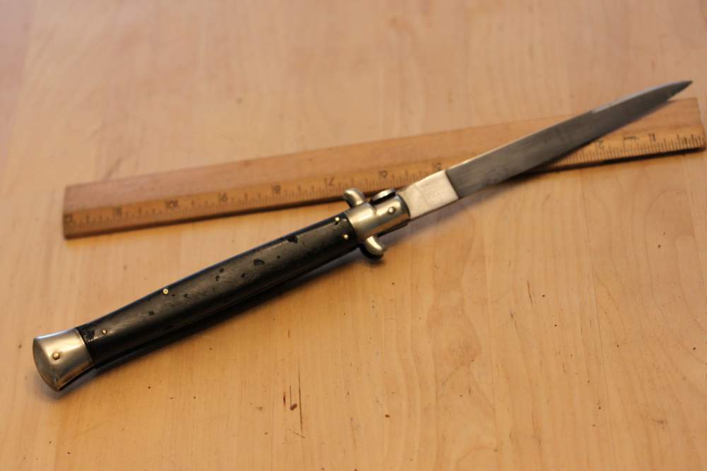 Long Italy rostfrei horn automatic knife-img-1