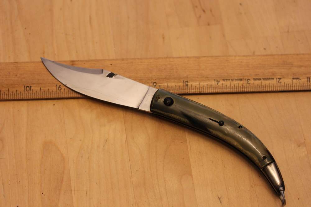 Old Horn Inox clasp automatic knife-img-3