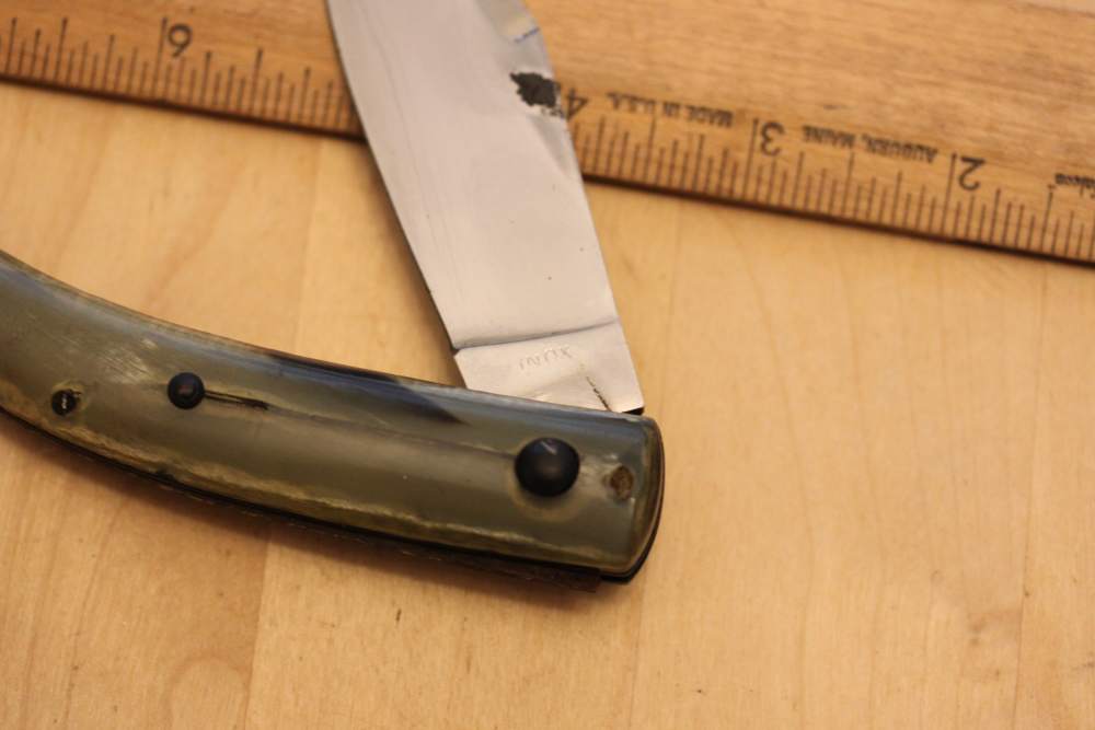 Old Horn Inox clasp automatic knife-img-1