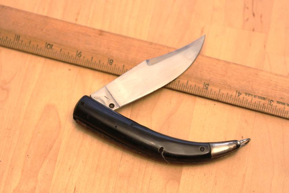 Old Horn Inox clasp automatic knife-img-2
