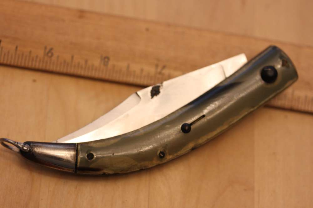 Old Horn Inox clasp automatic knife-img-5
