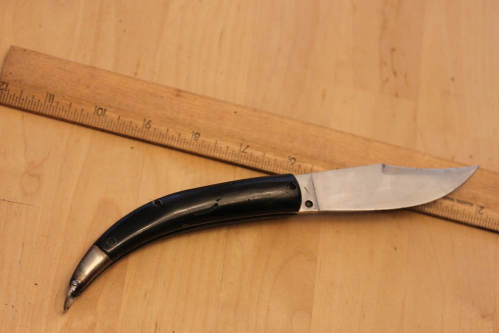 Old Horn Inox clasp automatic knife-img-4