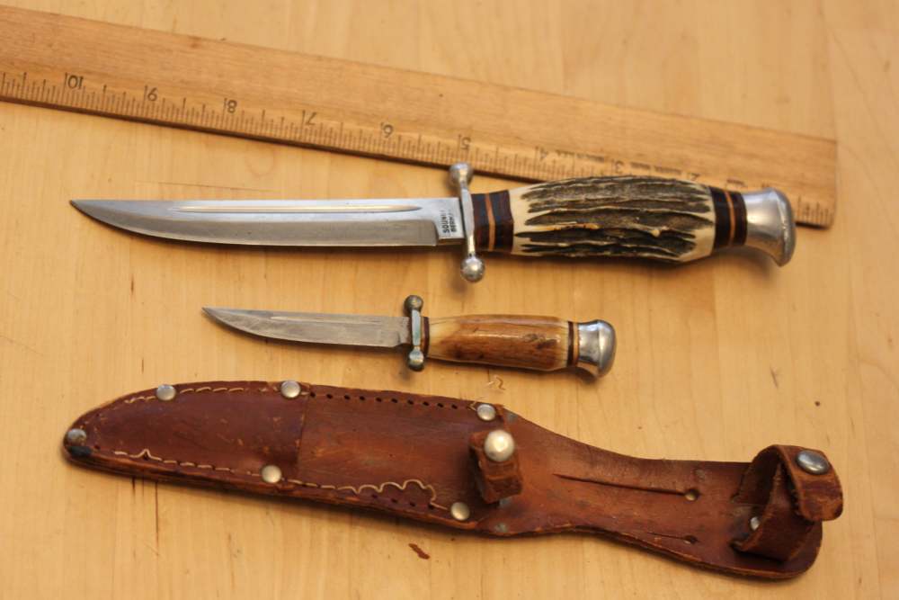 Hygrade stag Germany piggyback knife set-img-0