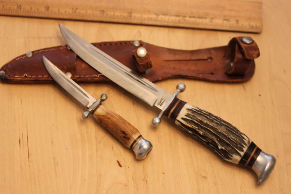 Hygrade stag Germany piggyback knife set-img-1