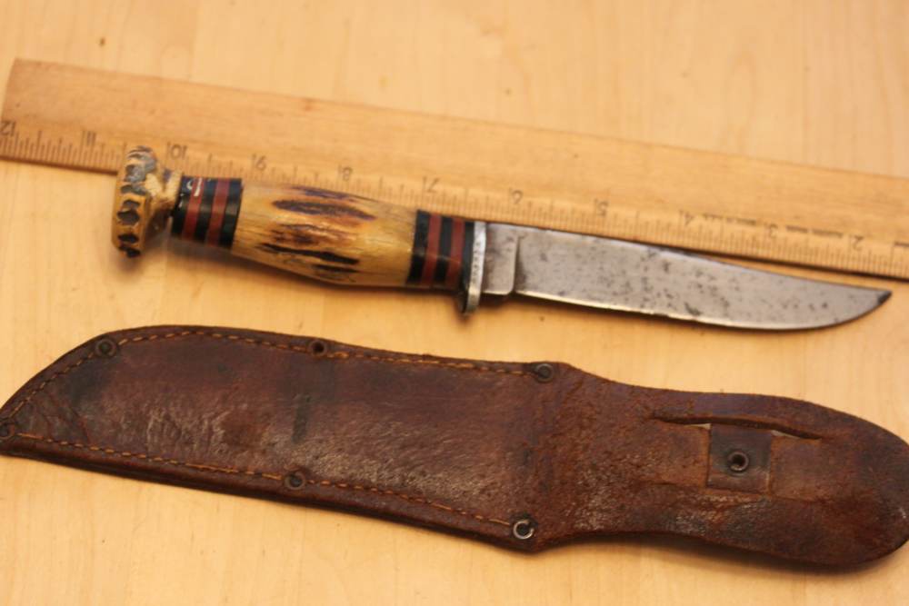 Old stag pommel hunting knife-img-1