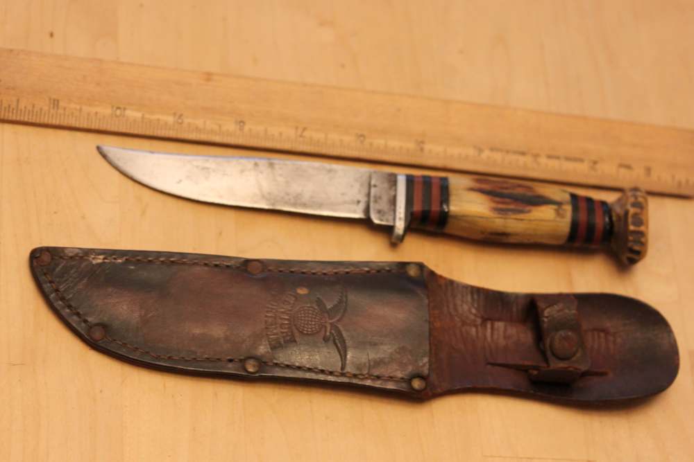Old stag pommel hunting knife-img-0