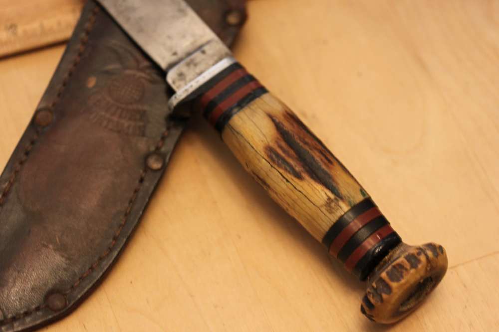 Old stag pommel hunting knife-img-2