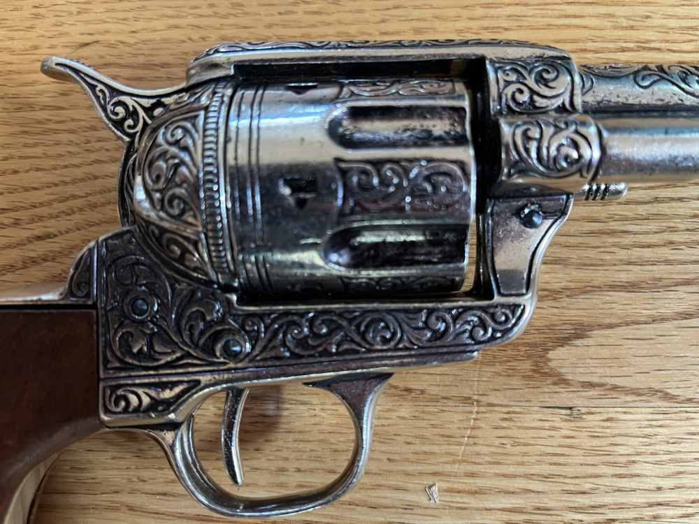 Non-Firing Replica Colt Peacemaker (SAA) - Deluxe Silver Engraved-img-2