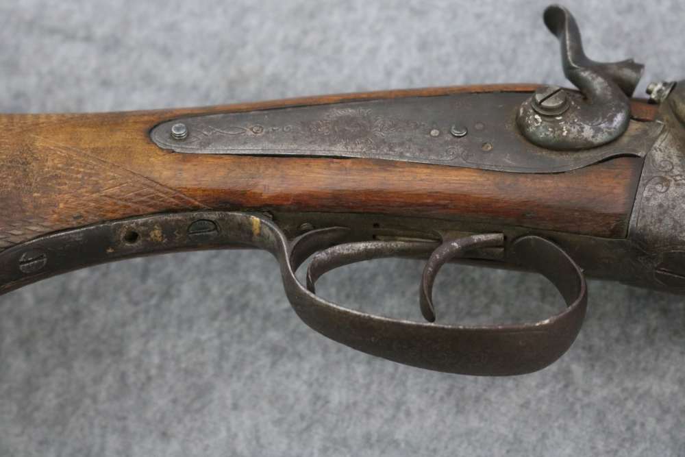 Rare Antique Norwegian combination cape gun 16 ga .400-img-11