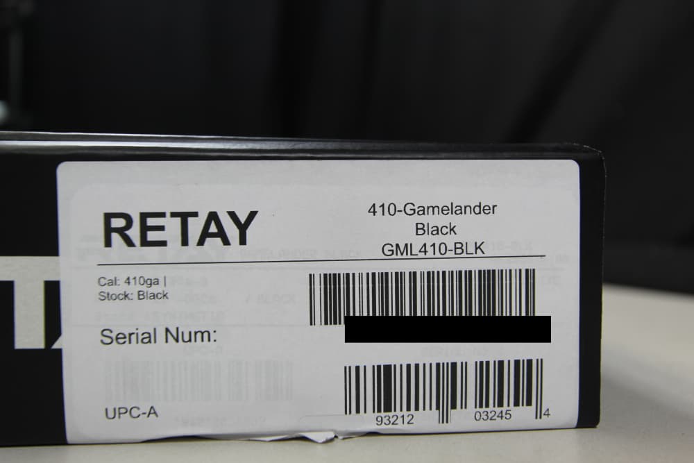 NIB RETAY GAMELANDER 410 BORE SINGL SHOT SHOTGUN 22" 3" GML410-BLK-img-2