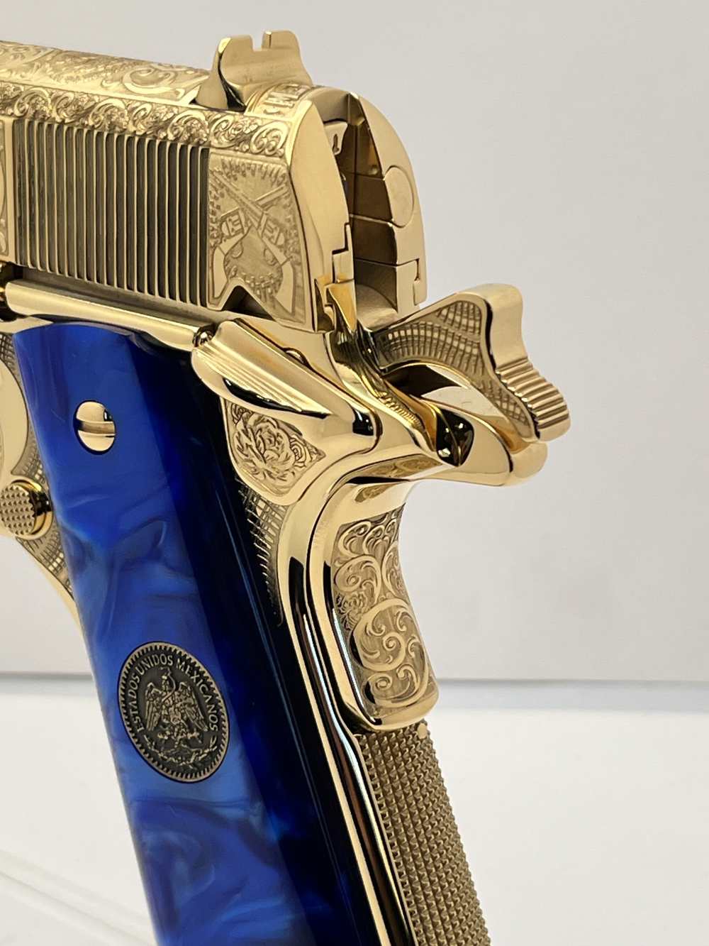 WOW FACTOR. NIB COLT SUPER 38 Pancho Villa, Emiliano  Zapata 24k gold -img-10