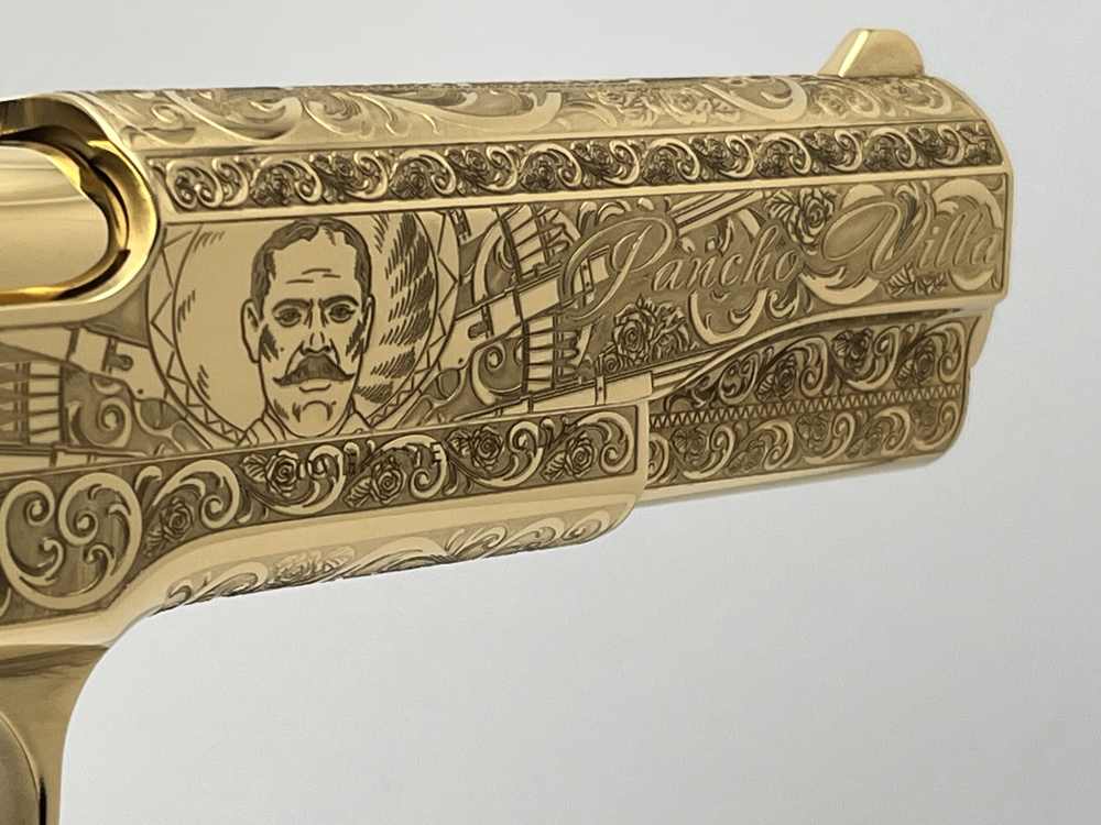 WOW FACTOR. NIB COLT SUPER 38 Pancho Villa, Emiliano  Zapata 24k gold -img-24