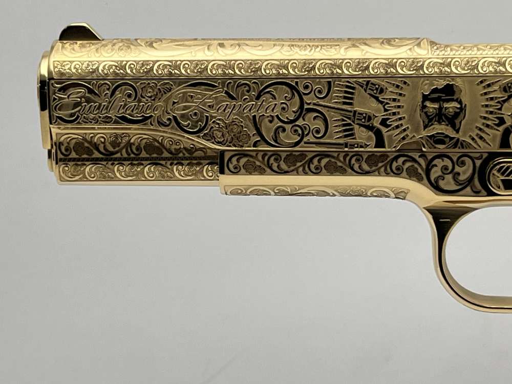 WOW FACTOR. NIB COLT SUPER 38 Pancho Villa, Emiliano  Zapata 24k gold -img-2