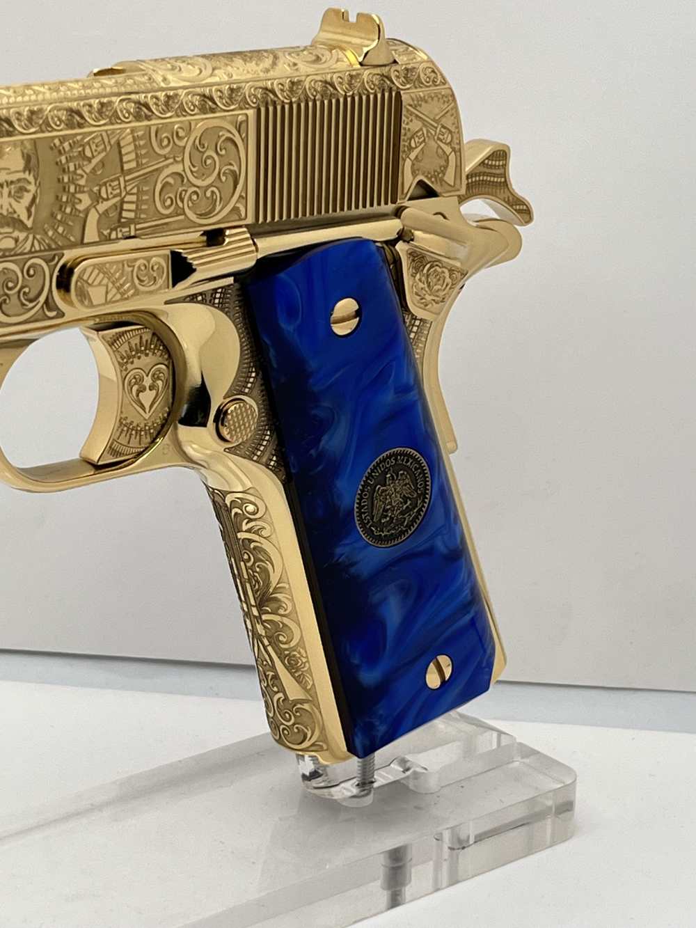 WOW FACTOR. NIB COLT SUPER 38 Pancho Villa, Emiliano  Zapata 24k gold -img-8