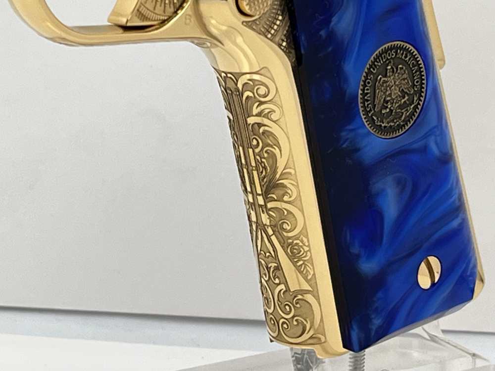 WOW FACTOR. NIB COLT SUPER 38 Pancho Villa, Emiliano  Zapata 24k gold -img-7