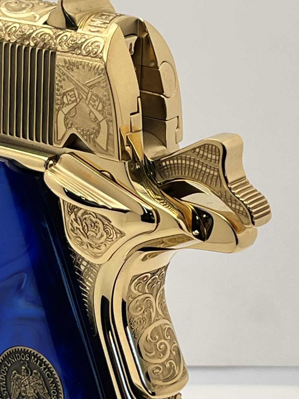 WOW FACTOR. NIB COLT SUPER 38 Pancho Villa, Emiliano  Zapata 24k gold -img-11