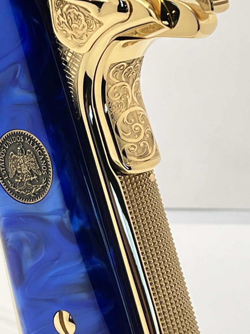 WOW FACTOR. NIB COLT SUPER 38 Pancho Villa, Emiliano  Zapata 24k gold -img-12