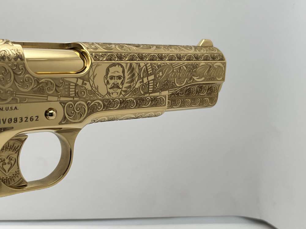 WOW FACTOR. NIB COLT SUPER 38 Pancho Villa, Emiliano  Zapata 24k gold -img-23