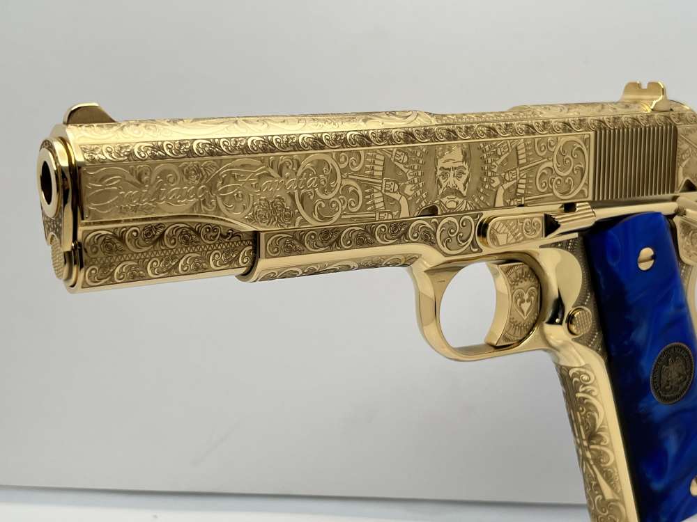 WOW FACTOR. NIB COLT SUPER 38 Pancho Villa, Emiliano  Zapata 24k gold -img-0
