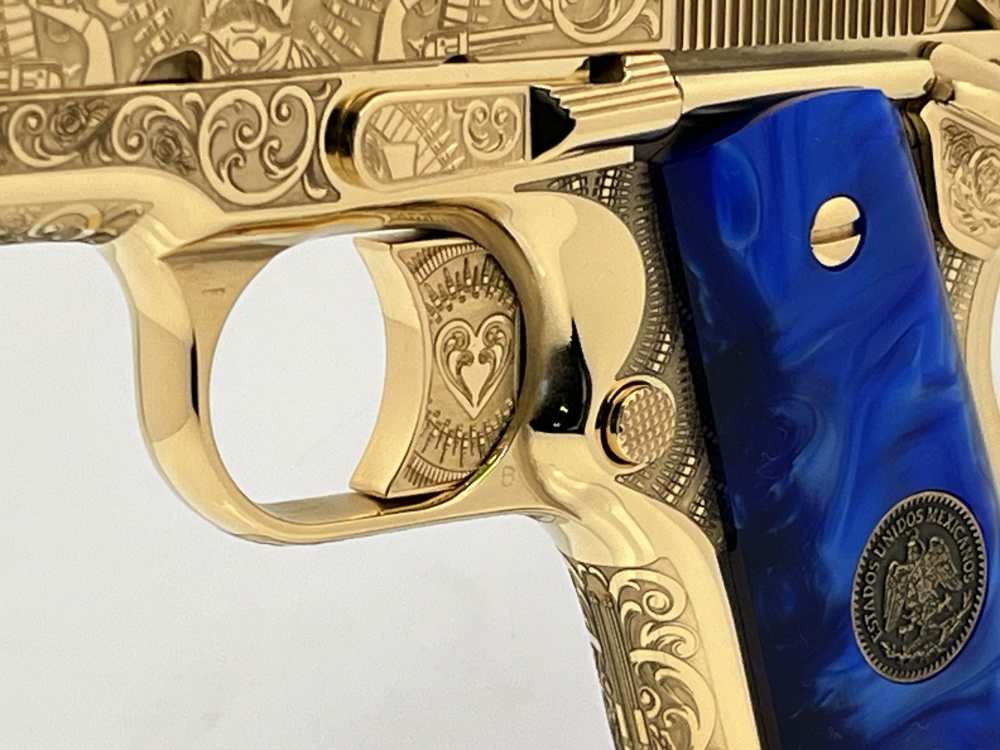 WOW FACTOR. NIB COLT SUPER 38 Pancho Villa, Emiliano  Zapata 24k gold -img-6