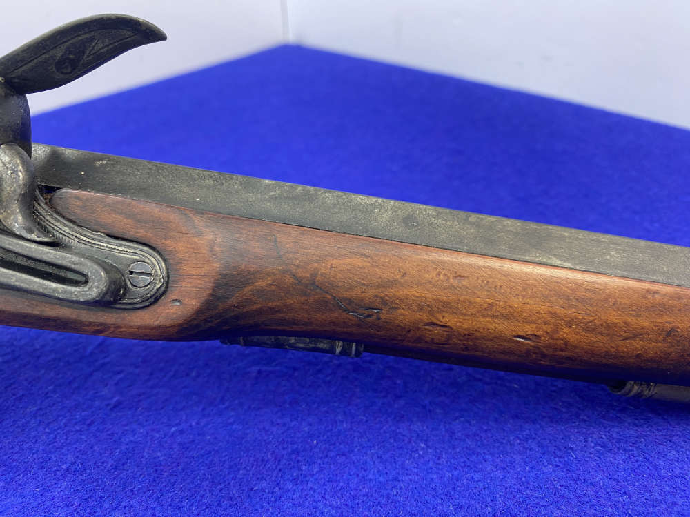Antique Flintlock Horse/Belt Pistol Black Powder *BRASS FURNITURE ENGRAVED*-img-13