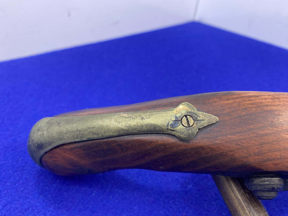 Antique Flintlock Horse/Belt Pistol Black Powder *BRASS FURNITURE ENGRAVED*-img-16