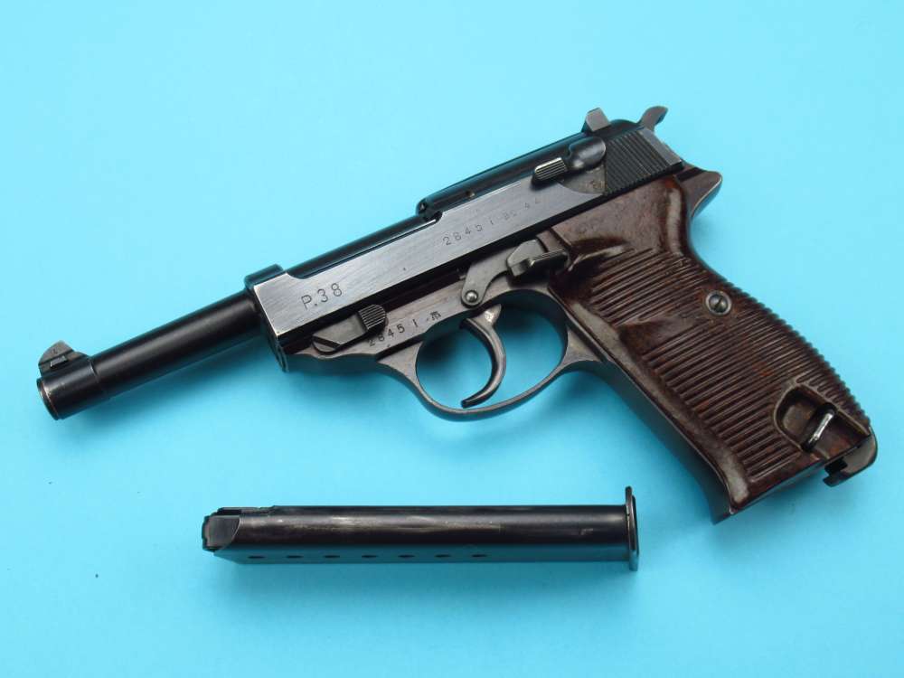 Very nice 1944 German WWII Walther P38 pistol 9mm Luger AC44 Mauser-img-0