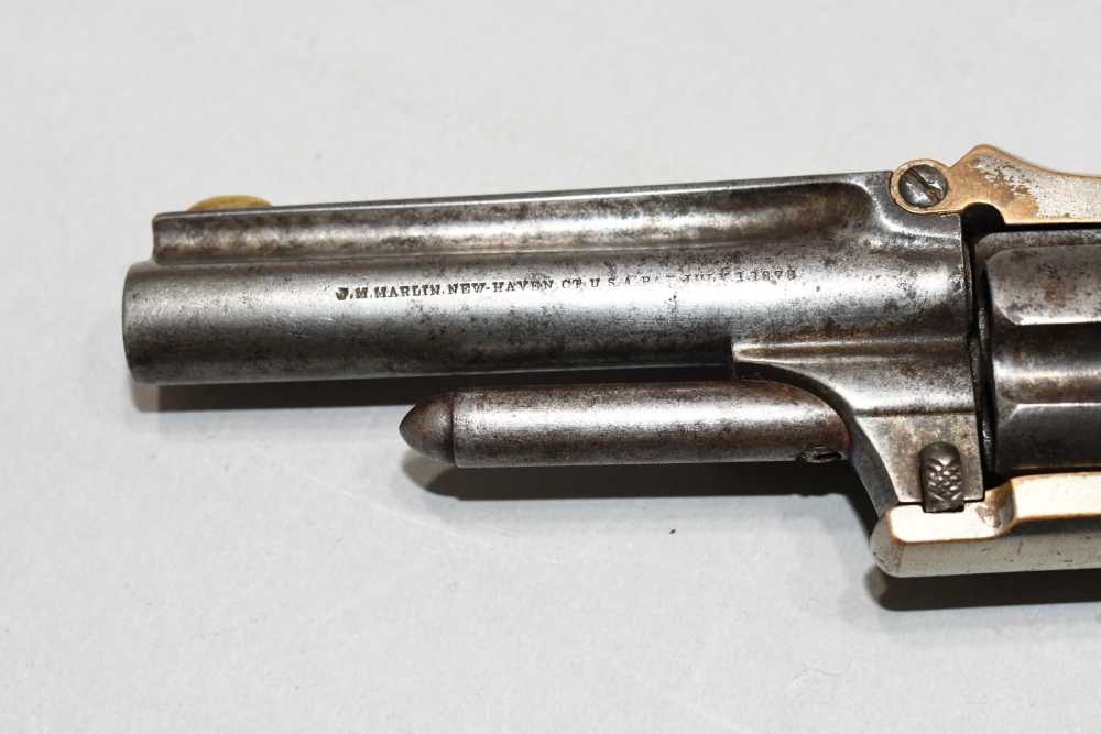 Antique Marlin XXX Standard 1872 Pocket Revolver 30 RF Short Flute 1870's-img-8