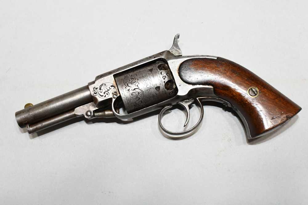 Scarce Antique Charles Warner Pocket Revolver 28 Cal 3" Late 1850's-img-5