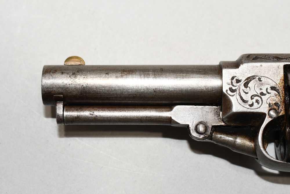 Scarce Antique Charles Warner Pocket Revolver 28 Cal 3" Late 1850's-img-8