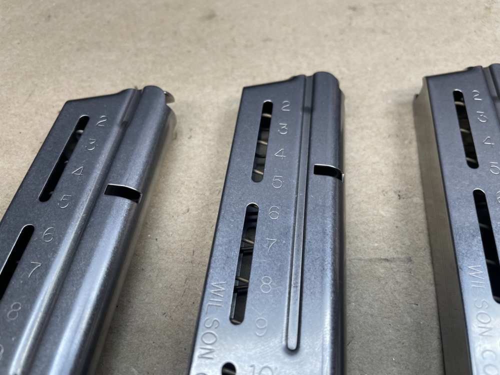 Lot of 3 Wilson Combat 9mm 1911 Government Model Magazines.  10 round-img-2