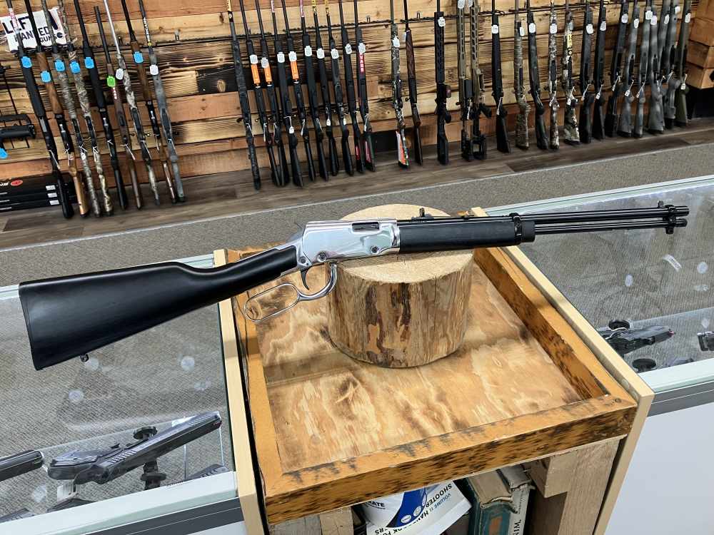 Rossi Rio Bravo Rifle - 22 LR - 15+1 - 18" Blued/Silver/Black Hardwood-img-0