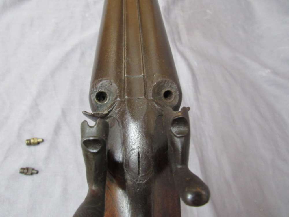 W & C SCOTT & SON DOUBLE BARREL SHOTGUN 10 GAUGE Percussion Cap Ignition-img-51