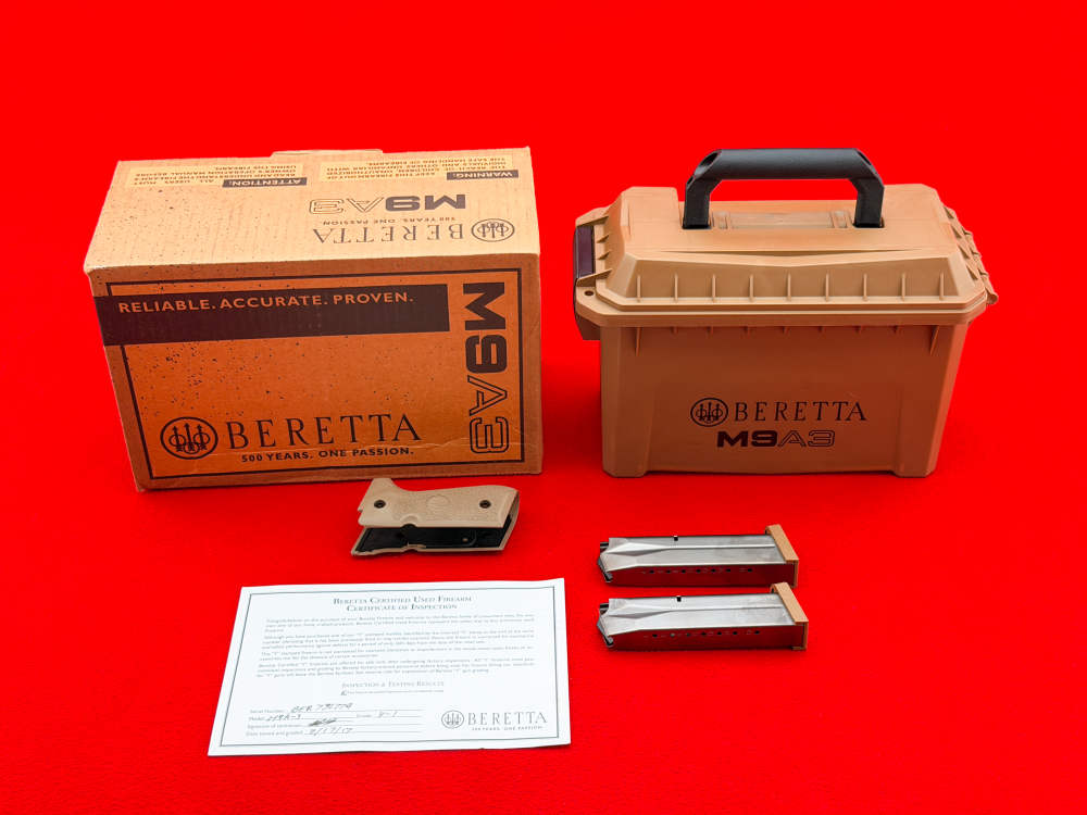 2017 Beretta M9A3 Type F 9mm 5" Threaded Flat Dark Earth w/ Ammo Can Case-img-25