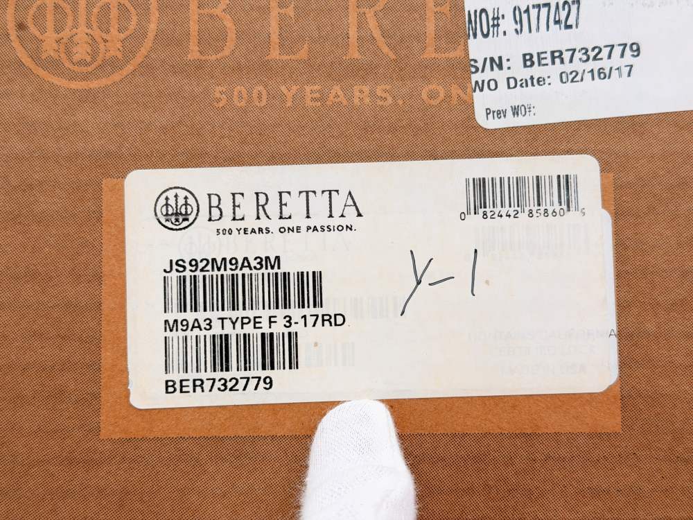 2017 Beretta M9A3 Type F 9mm 5" Threaded Flat Dark Earth w/ Ammo Can Case-img-32