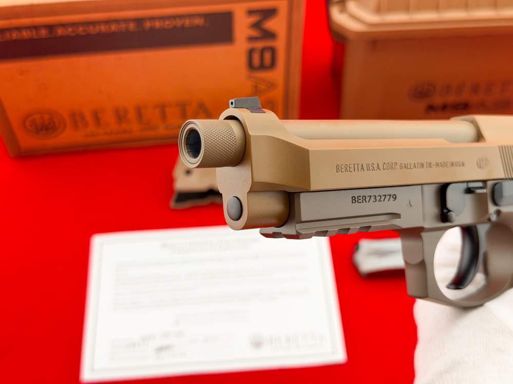 2017 Beretta M9A3 Type F 9mm 5" Threaded Flat Dark Earth w/ Ammo Can Case-img-24